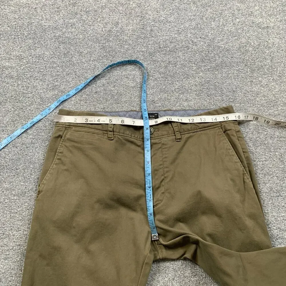 J Crew Pants Mens 31 Herb 250 Skinny Fit Taper Stretch Chino Cotton Blend Casual
